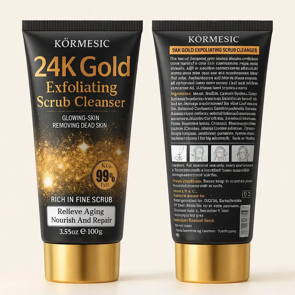 Limpiador facial exfoliante 24K que prepara la piel para absorber mejor los tratamientos antiedad